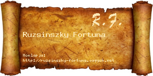 Ruzsinszky Fortuna névjegykártya